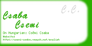 csaba csemi business card